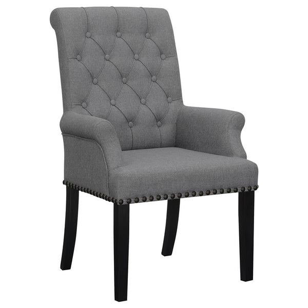 Alana Upholstered Tufted Arm Chair with Nailhead Trim - 115163