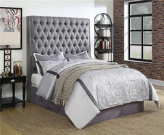 Camille Upholstered California King Panel Headboard Grey - 300621KWB1