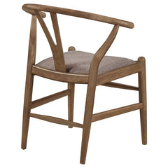 Dinah Danish Y-Shaped Back Wishbone Dining Side Chair Walnut and Brown (Set of 2) - 108472