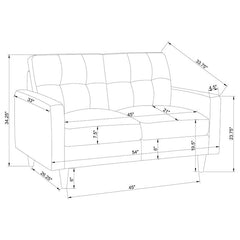 Watsonville Upholstered Track Arm Tufted Loveseat Grey - 552002