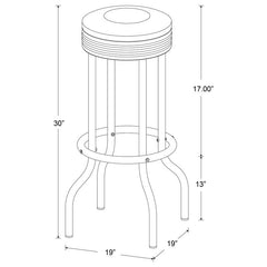 Theodore Upholstered Metal Swivel Bar Stool White (Set of 2) - 2299W