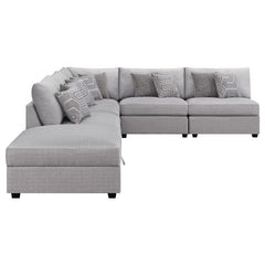 Cambria 6-piece Upholstered Modular Sectional Sofa Grey - 551511-S6A
