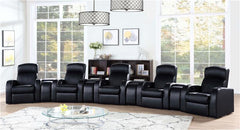 Cyrus Upholstered Track Arm Recliner Black - 600001