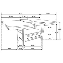 Prentiss 5-piece Rectangular Counter Height Dining Set with Butterfly Leaf Cappuccino - 193108-S7