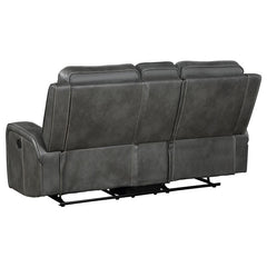 Raelynn 3-piece Upholstered Reclining Sofa Set Grey - 603191-S3