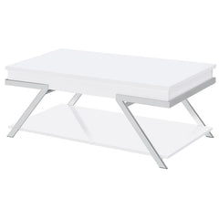 Marcia Rectangular Lift Top Coffee Table White High Gloss - 708158