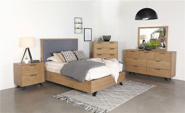 Taylor 7-drawer Dresser with Mirror Light Honey Brown - 223423M