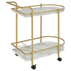 Desiree 2-tier Bar Cart with Casters Gold - 181377