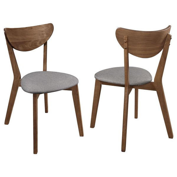 Alfredo Upholstered Dining Chairs Grey and Natural Walnut (Set of 2) - 108082
