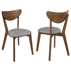 Alfredo Upholstered Dining Chairs Grey and Natural Walnut (Set of 2) - 108082
