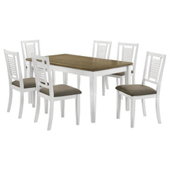 Appleton 7-piece Rectangular Dining Set Brown Brushed and White - 110411-S7