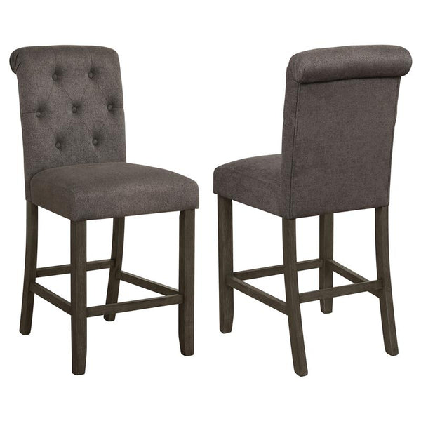 Balboa Tufted Back Counter Height Stools Grey and Rustic Brown (Set of 2) - 193178