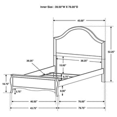 Dominique 5-piece Twin Bedroom Set Cream White - 400561T-S5