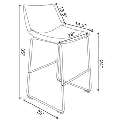 Michelle Armless Counter Height Stools Two-tone Brown and Black (Set of 2) - 102535