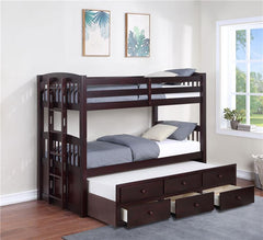 Kensington Twin Over Twin Bunk Bed with Trundle Cappuccino - 460071