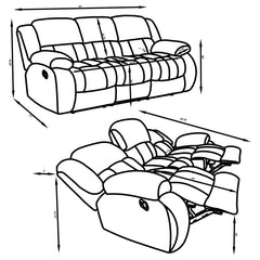 Weissman 2-piece Upholstered Reclining Sofa Set Grey - 601921-S2