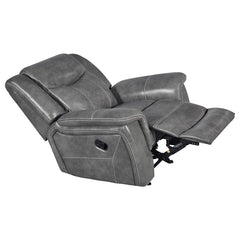 Conrad Upholstered Padded Arm Glider Recliner Grey - 650356