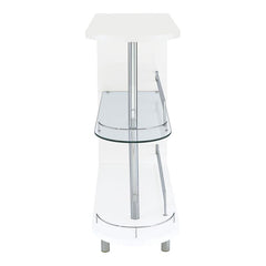 Adolfo 3-tier Bar Table Glossy White and Clear - 101064