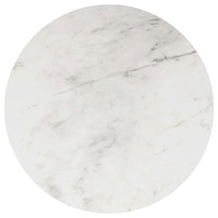 Avon Round Marble Top Stainless Steel Side End Table White - 707827