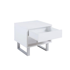 Atchison 1-drawer Rectangular End Table White High Gloss - 705697