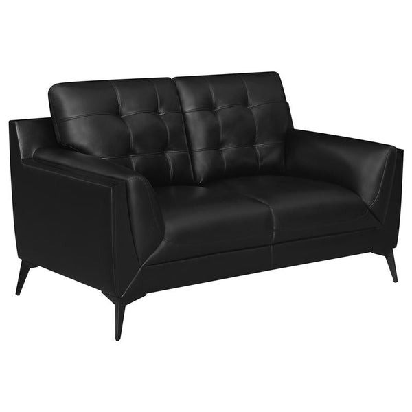 Moira Upholstered Wedge Arm Tufted Loveseat Black - 511132