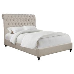 Devon Upholstered Eastern King Panel Bed Beige - 300525KE