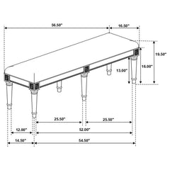 Alderwood Fabric Upholstered Bench French Grey - 223126