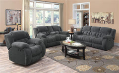 Weissman Upholstered Padded Arm Reclining Loveseat Grey - 601922