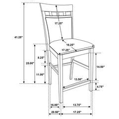 Gabriel 7-piece Square Counter Height Dining Set Cappuccino - 100438-S7A