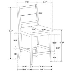 Elodie 5-piece Counter Height Dining Table Set with Extension Leaf Grey and Black - 121228-S5