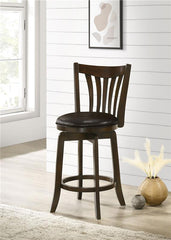 Lambert Counter Height Swivel Bar Stool with Upholstered Seat Dark Cherry - 182508