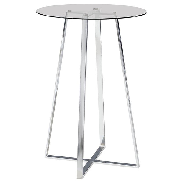 Zanella Glass Top Bar Table Chrome - 100026