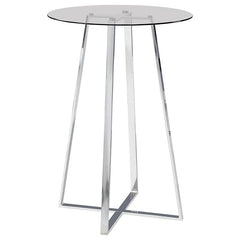Zanella Glass Top Bar Table Chrome - 100026