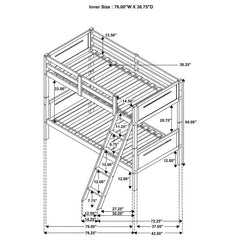 Littleton Wood Twin Over Twin Bunk Bed White - 405051WHT
