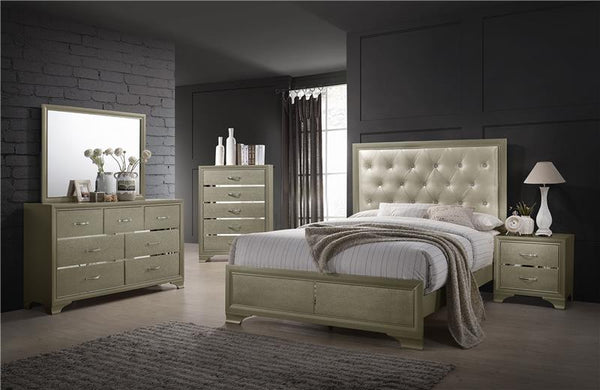 Beaumont Wood Eastern King Panel Bed Champagne - 205291KE