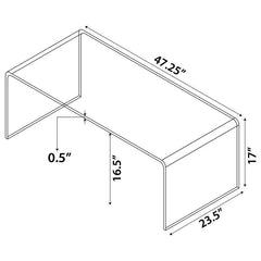 Ripley Rectangular Tempered Bent Glass Coffee Table Clear - 705328