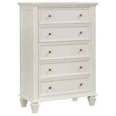 Sandy Beach 5-piece Queen Bedroom Set Cream White - 201309Q-S5