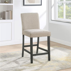 Alba Boucle Upholstered Counter Height Dining Chair Beige and Charcoal Grey (Set of 2) - 123129