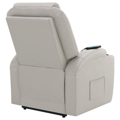 Sanger Upholstered Power Lift Massage Recliner Champagne - 600497P