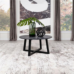 Skylark Round Marble-like SmartTop Coffee Table Black - 707848