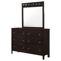 Carlton 6-drawer Rectangular Dresser with Mirror Cappuccino - 202093M