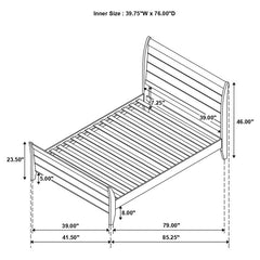 Selena 5-piece Twin Bedroom Set Cream White - 400231T-S5