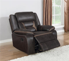 Greer Upholstered Swivel Glider Recliner Chair Brown - 651356