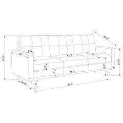 Watsonville 2-piece Upholstered Track Arm Sofa Set Grey - 552001-S2