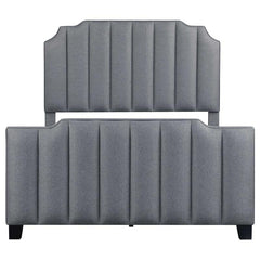 Fiona Upholstered Eastern King Panel Bed Light Grey - 306029KE