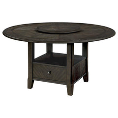 Twyla Round Dining Table with Removable Lazy Susan Dark Cocoa - 115101