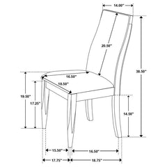 Wes Upholstered Side Chair (Set of 2) Grey and Dark Walnut - 115272
