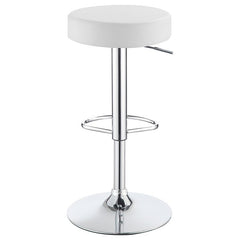 Ramses Adjustable Backless Bar Stool Chrome and White - 102550