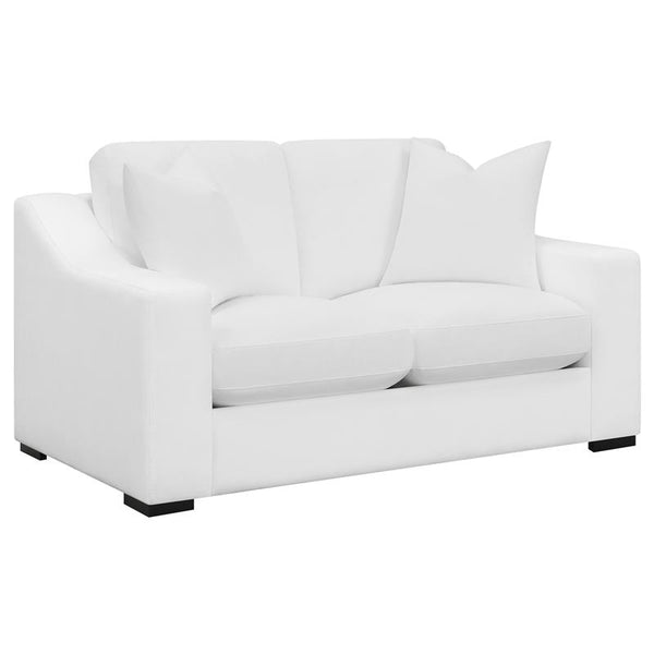 Ashlyn Upholstered Sloped Arm Loveseat White - 509892