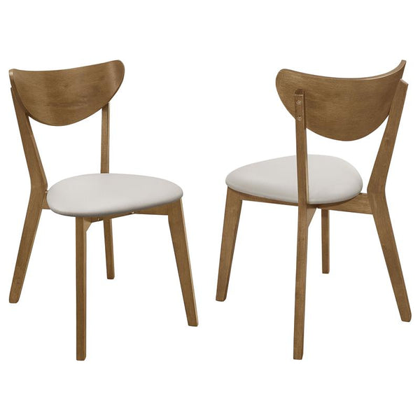 Kersey Dining Side Chairs with Curved Backs Beige and Chestnut (Set of 2) - 103062